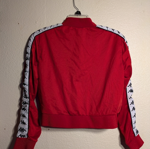 Kappa Red Track Jacket with Signature Striped Sleeves size large - Picture 7 of 8